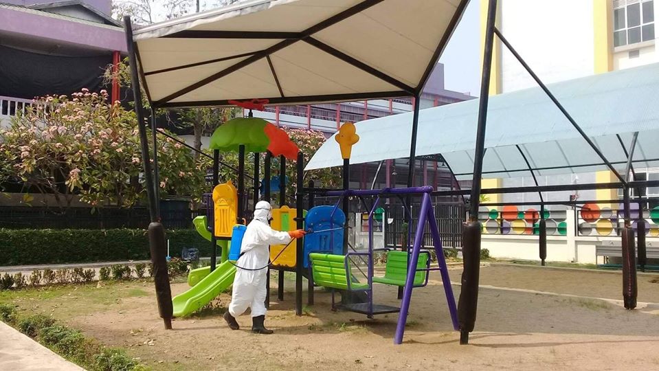 การฉีดพ่นฆ่าเชื้อ ป้องกัน COVID-19​